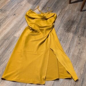 Banana Republic Asymmetrical Mustard Dress
